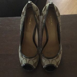 Coach peep toe heels